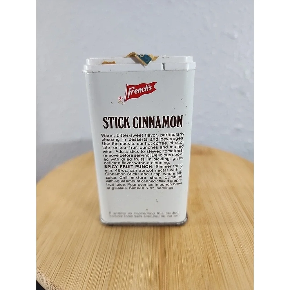 Vintage‎ FRENCH's STICK CINNAMON SPICE Metal Tin Decor Empty